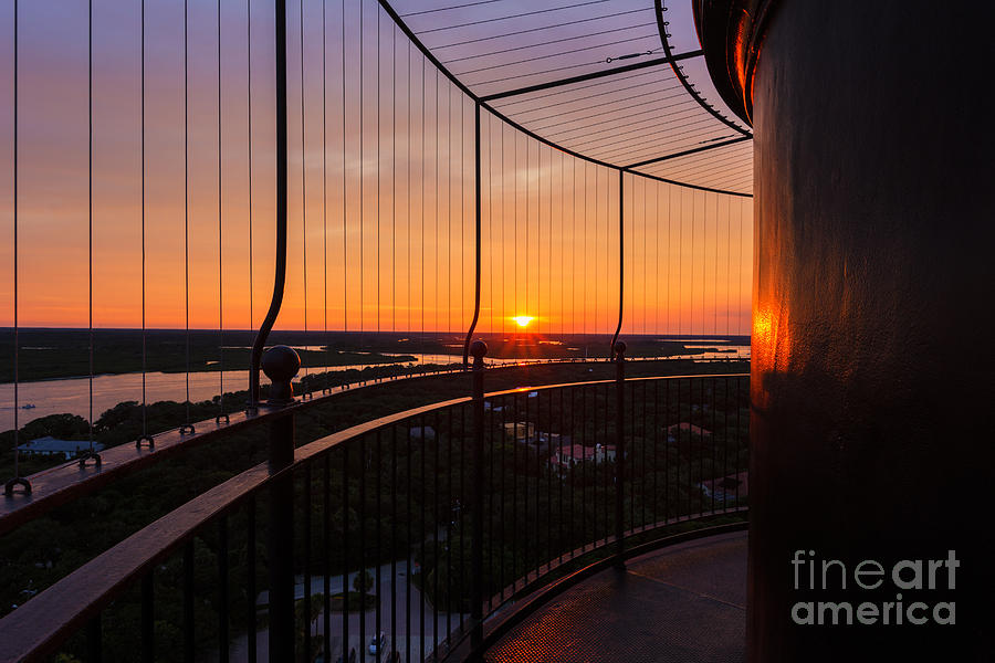 Sunset from the top of the Ponce de Leon Lighthouse Daytona Beach Florida Photograph by Dawna Moore Photography