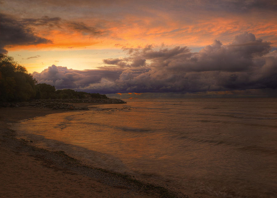 Sunset Photograph - Sunset Fury And Solitude On Georgian Bay by Hany J