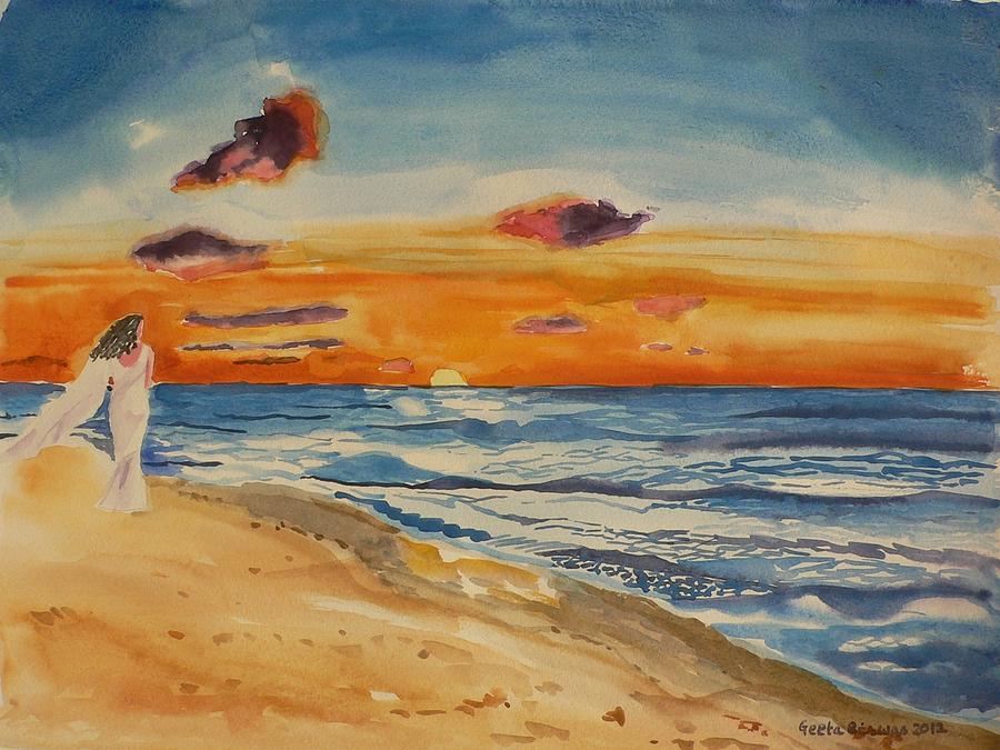 Sunset Painting - Sunset by Geeta Yerra