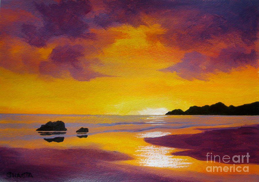 Impressionism Painting - Sunset  Glory by Shasta Eone
