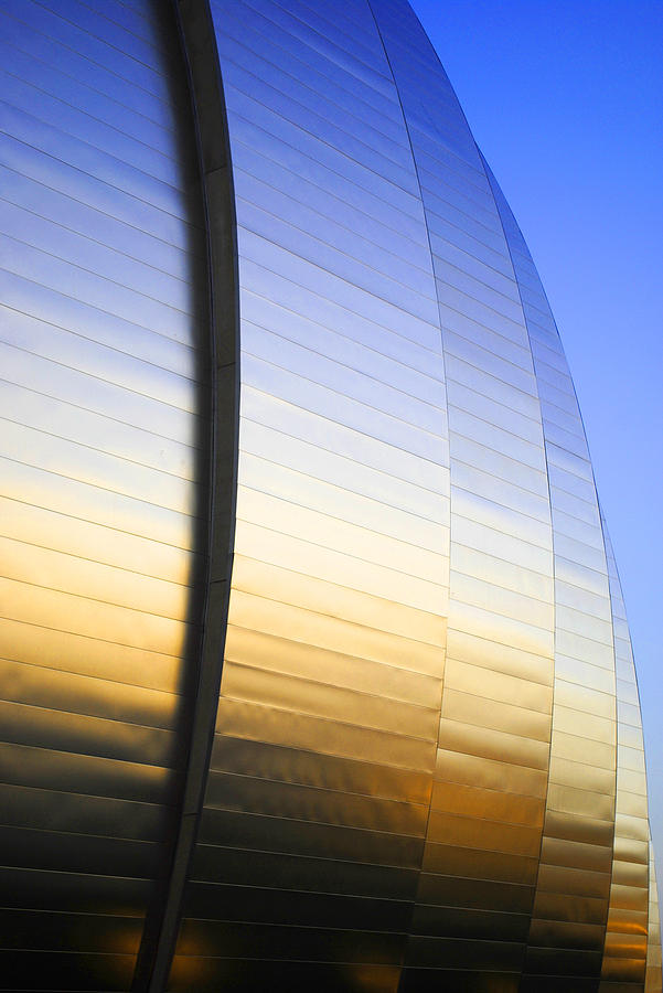 Sunset glow in Kauffman Center for the Performing Arts Photograph by Glory Ann Penington