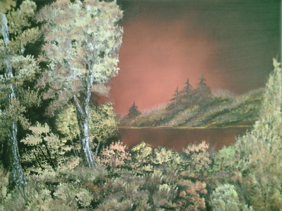 Tree Painting - Sunset Glow by Jim Saltis