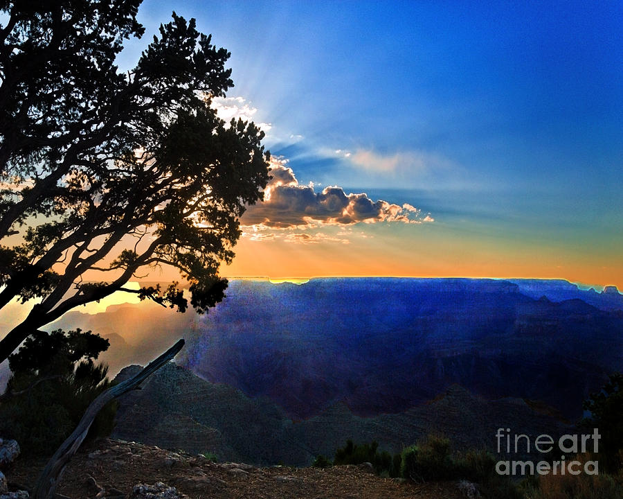 Grand Canyon National Park Photograph - Sunset Grand Canyon by Bob and Nadine Johnston