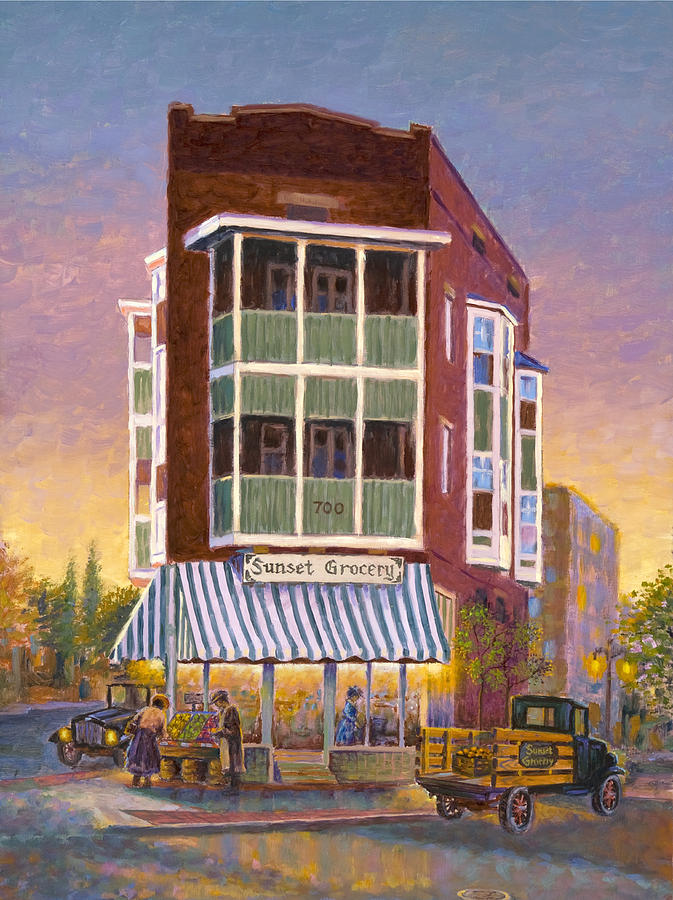 Sunset Grocery-El Paso Painting by Abel DeLaRosa