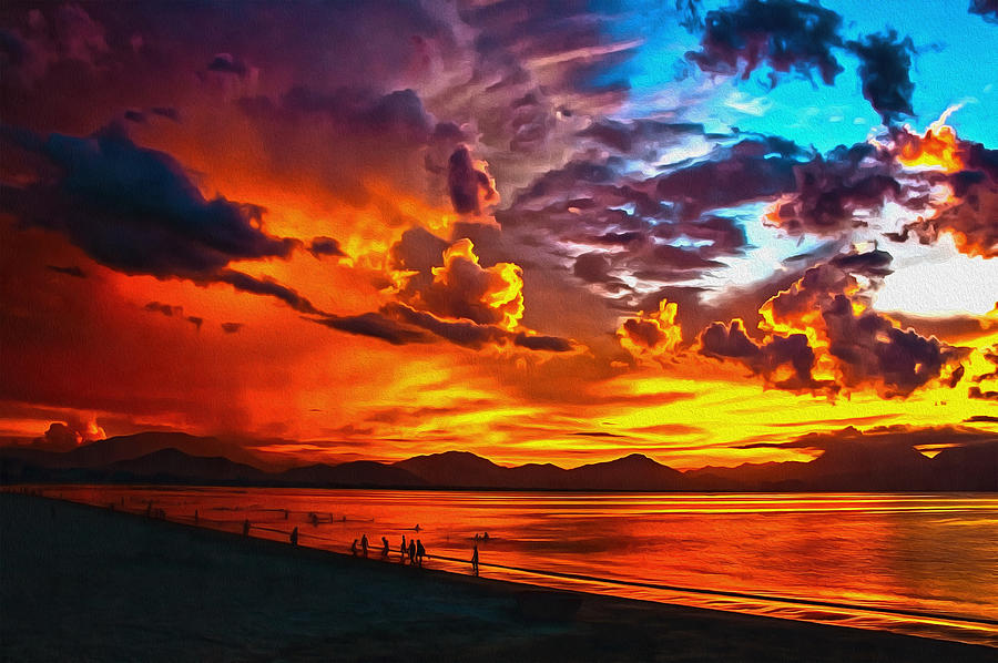 Sunset Digital Art - Sunset Happiness by Georgiana Romanovna