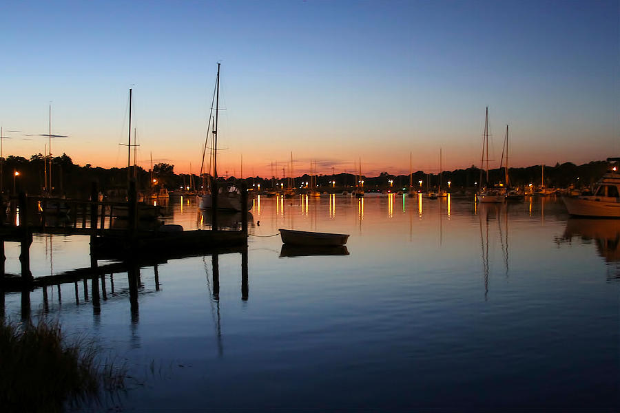 Sunset Harbor in Barrington Photograph by Heidi Farmer