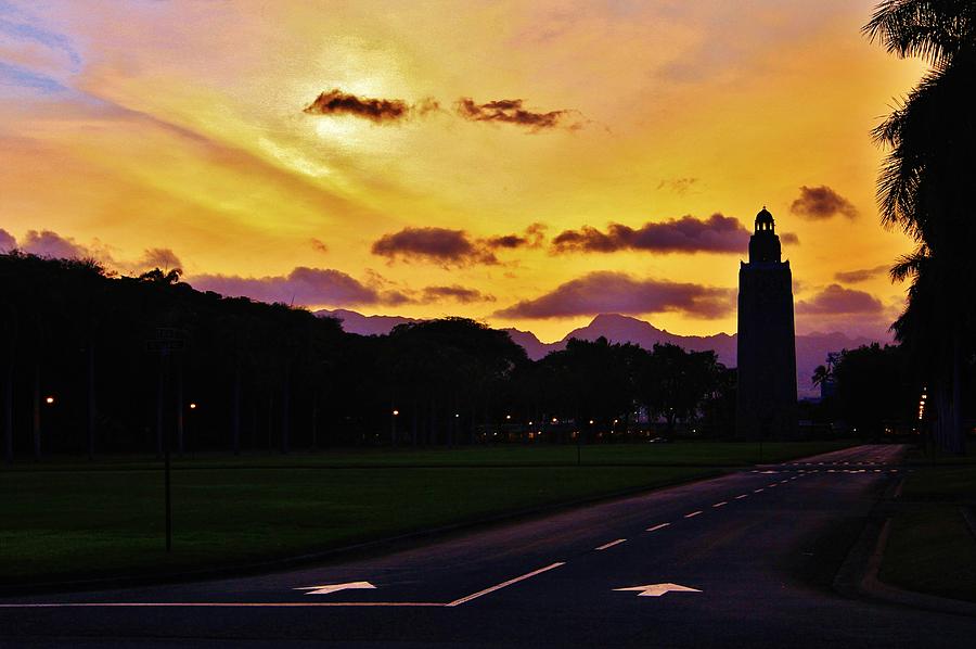 Sunset Hickam Air Force Base Freedom Tower Photograph by Craig Wood