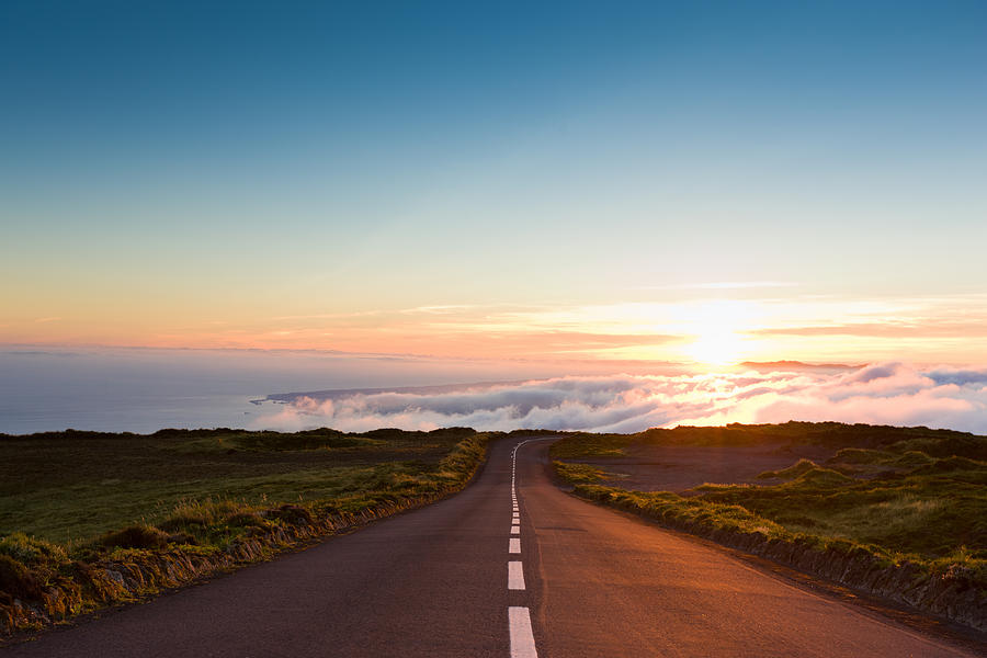 Sunset Highway into the Clouds Photograph by Mlenny