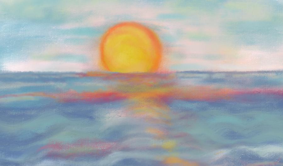 Sunset horizon Painting by Christine Fournier