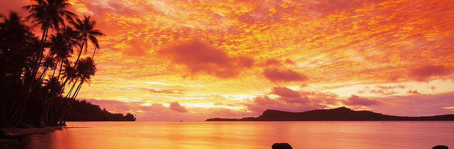 Sunset Photograph - Sunset, Huahine Island, Tahiti by Panoramic Images
