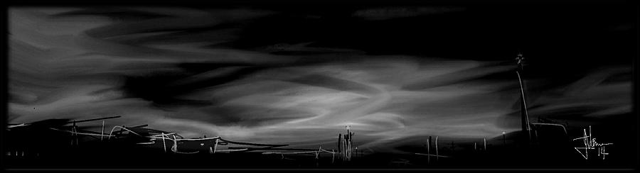 Sunset in B and W Digital Art by Jim Vance