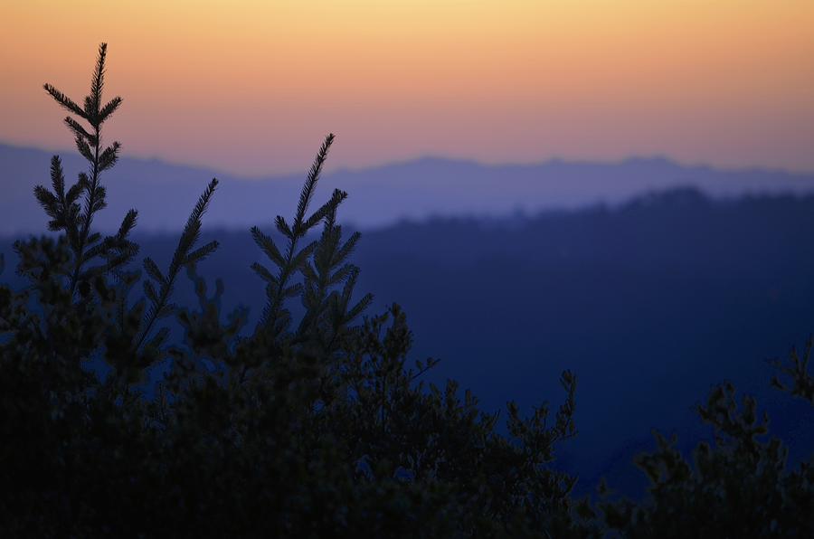 California Mountain, Orange Sky Photograph by Alex King