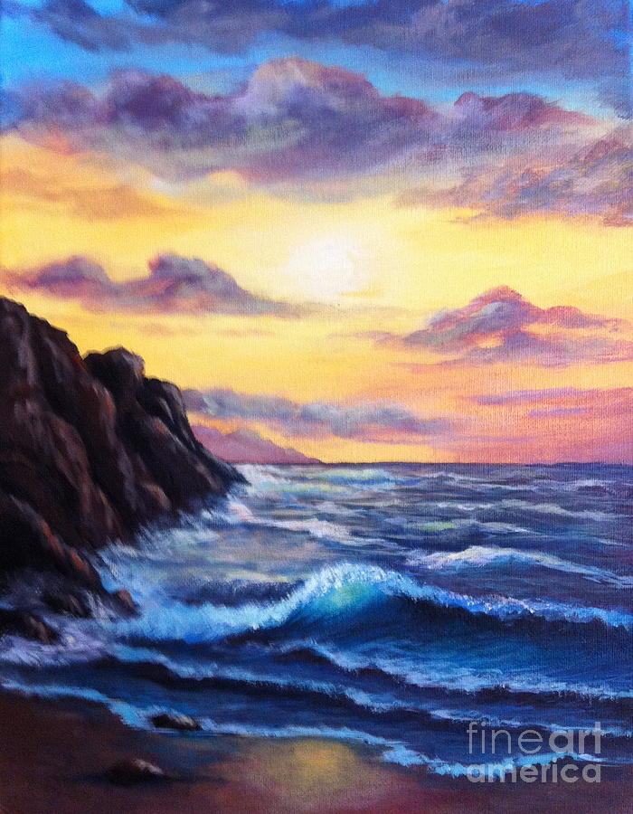 Sunset Painting - Sunset in Colors by Bozena Zajaczkowska