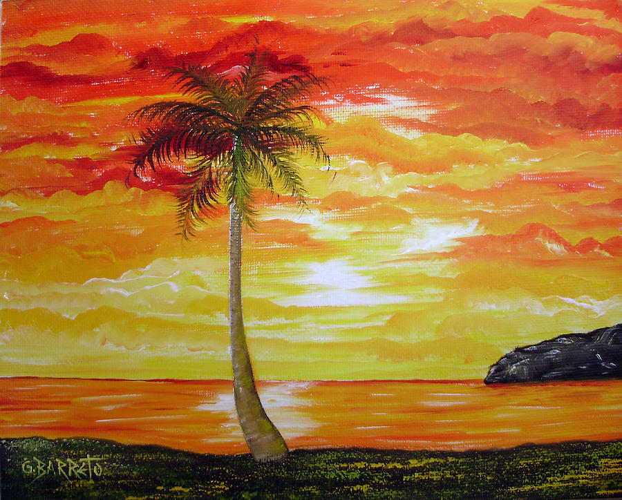 Sunset in Florida Painting by Gloria E Barreto-Rodriguez