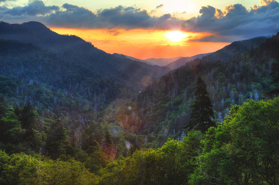 Sunset in Great Smoky Mountain National Park Photograph by Coby Cooper