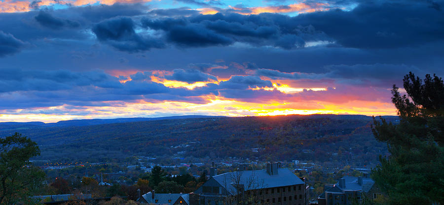 Sunset in Ithaca New York Panoramic Photography Photograph by Paul Ge