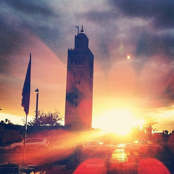 Morocco Photograph - Sunset In Marrakech. #mosque #marrakech by Sarah Dawson