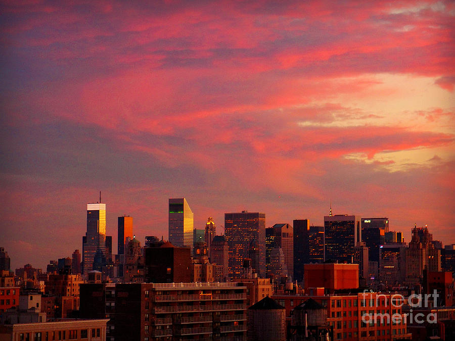 Sunset in New York as Seen from the West Side Photograph by Miriam Danar