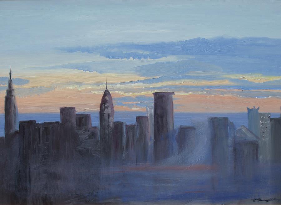 Sunset in New York Painting by Patricia Kimsey Bollinger - Fine Art America