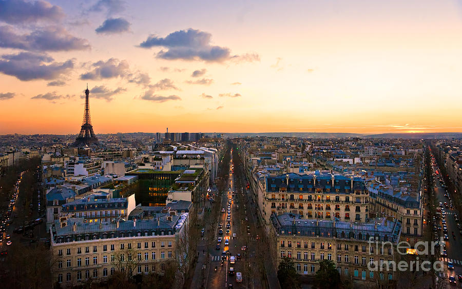 Sunset in Paris  by Luciano Mortula