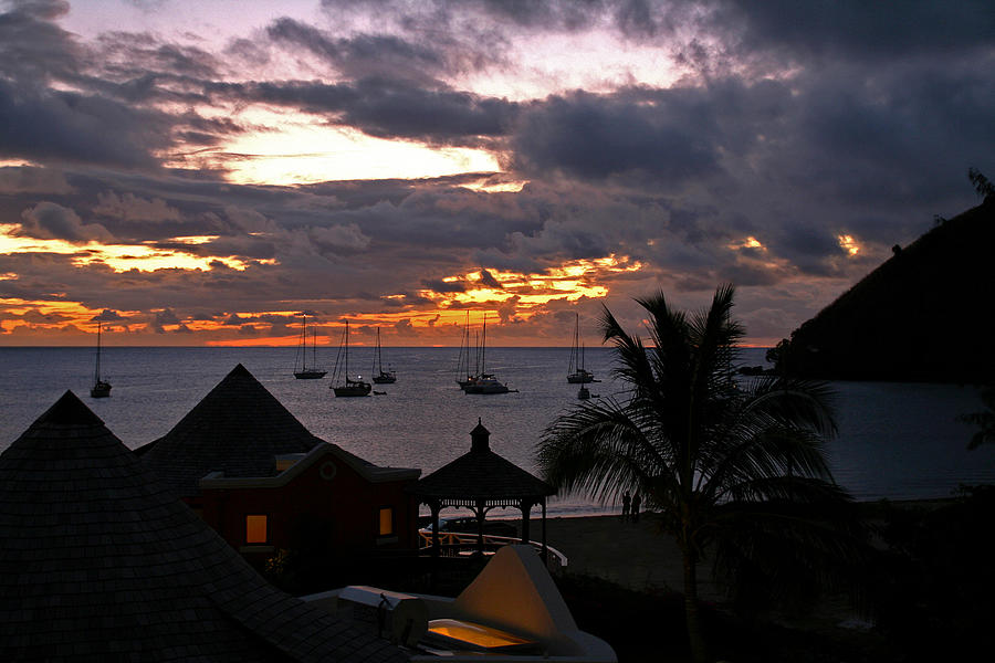 Sunset in St. Lucia Photograph by Richard Krebs
