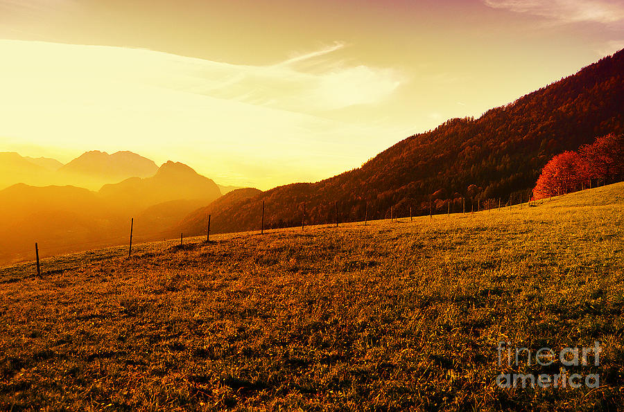 Sunset in the Autumn Austria Photograph by Sabine Jacobs