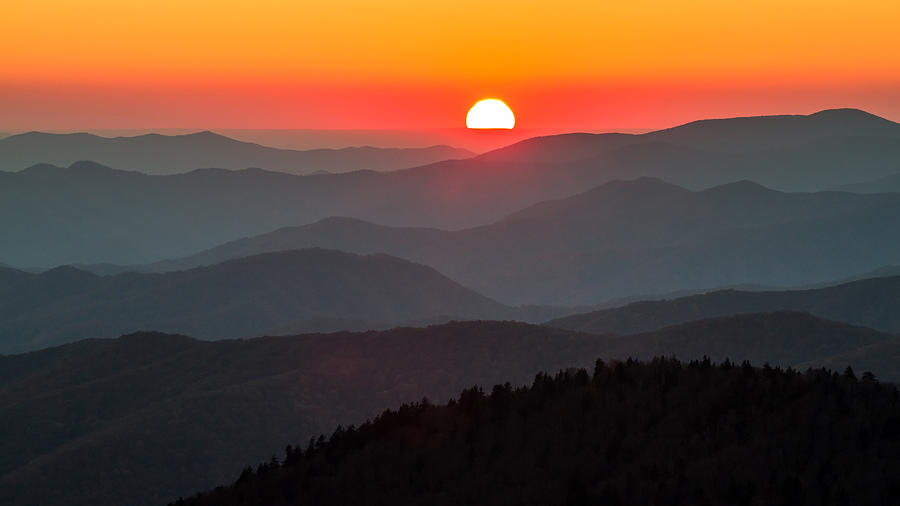 Sunset in the Great Smoky Mountains Photograph by Pierre Leclerc ...