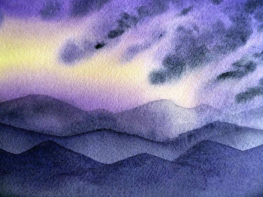 Sunset In The Mountains Painting by Irina Sztukowski