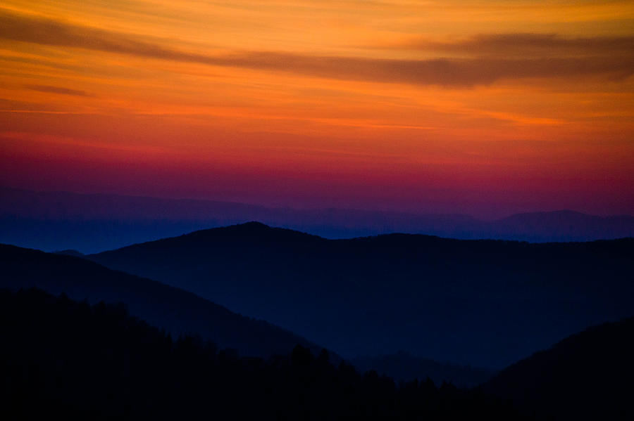 Sunset in the Smokies Photograph by Cathy Donohoue
