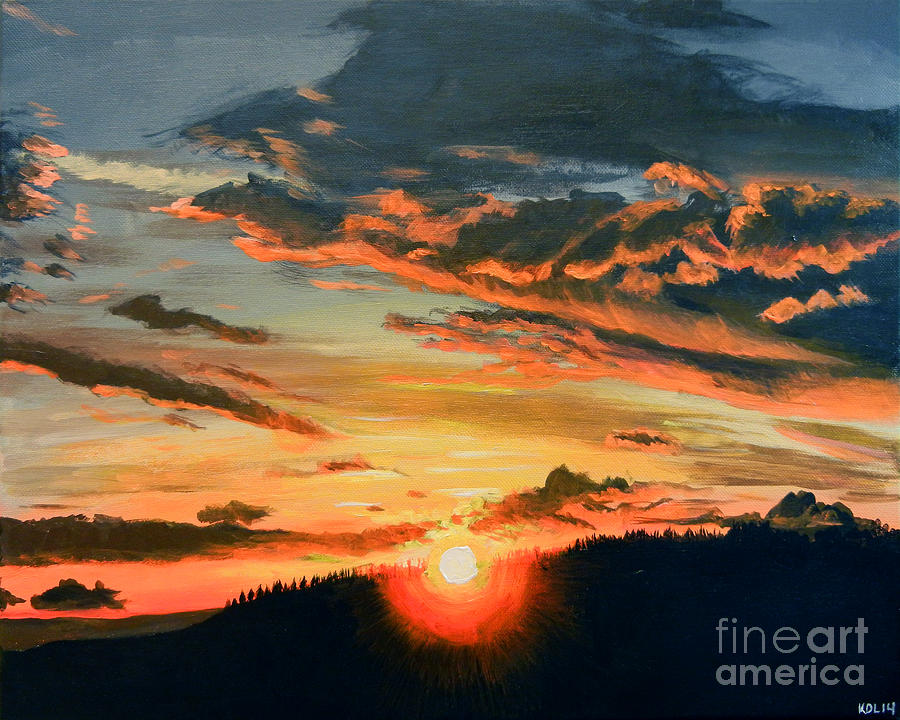 Sunset in the Valley Painting by Kerin Dimeler-Laurence | Fine Art America