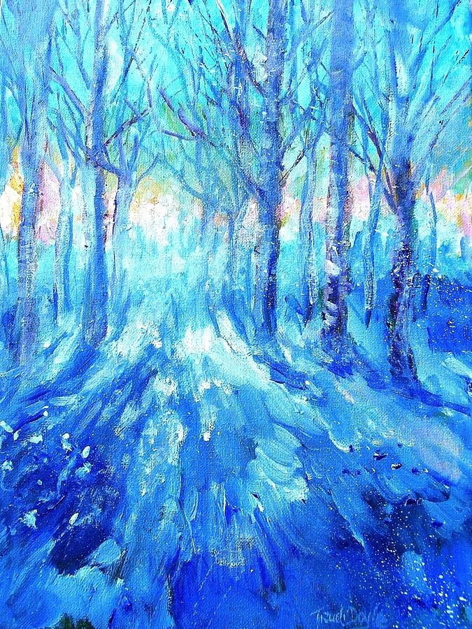 Sunset In A Winter Wood Painting