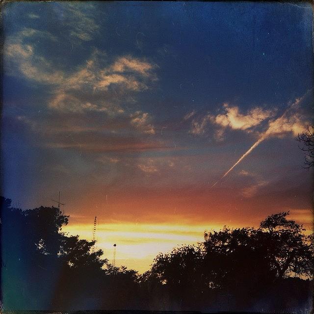 Sunset Photograph - #sunset #jetstream #landscape #iphone4 by Judy Green