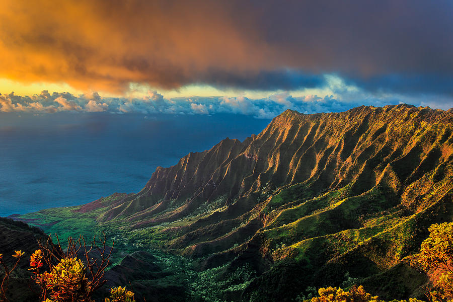 Sunset Kalalau Valley Kauai HI Photograph by Stephen Kennedy