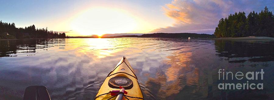 Sunset Kayak Panorama Photograph by Sean Griffin
