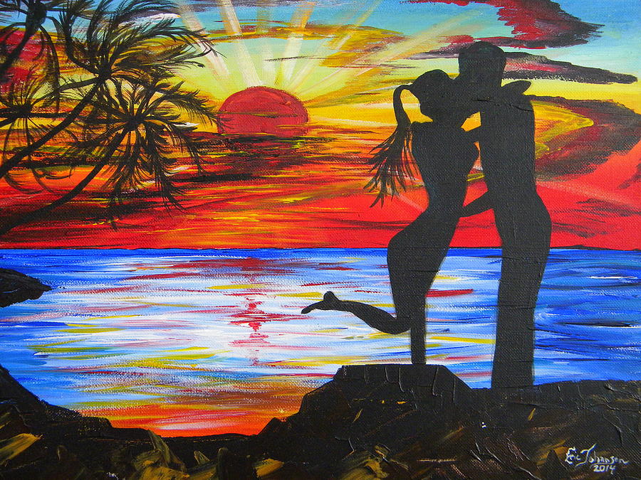 Sunset Kiss Painting by Eric Johansen