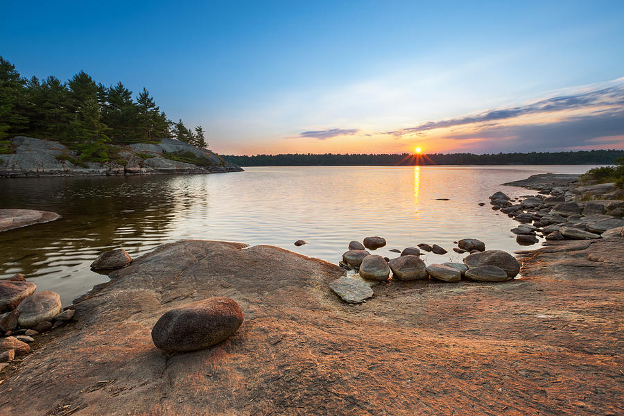 Sunset Lake Landscape Photograph by Benedek
