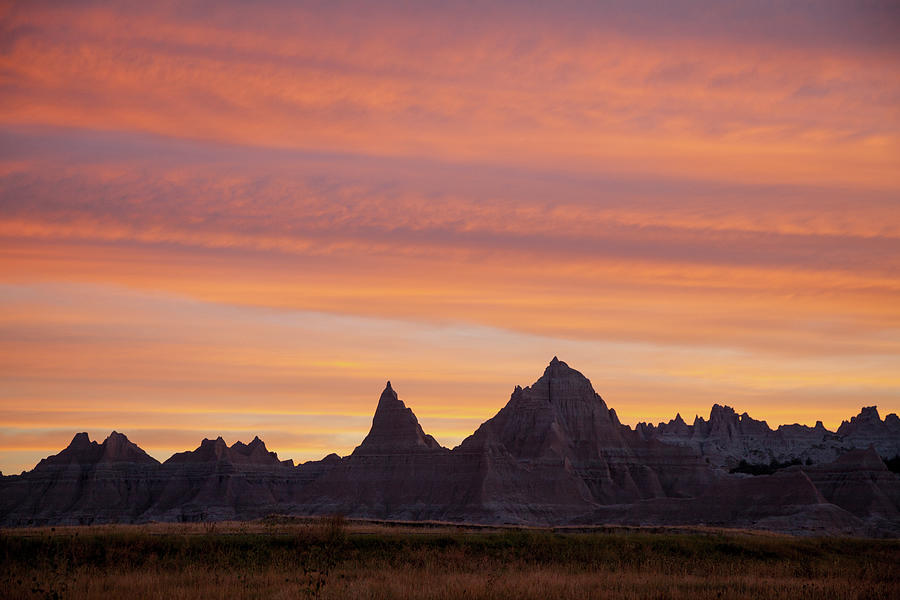 Sunset Landscape, Badlands National Park Photograph by Karen Desjardin
