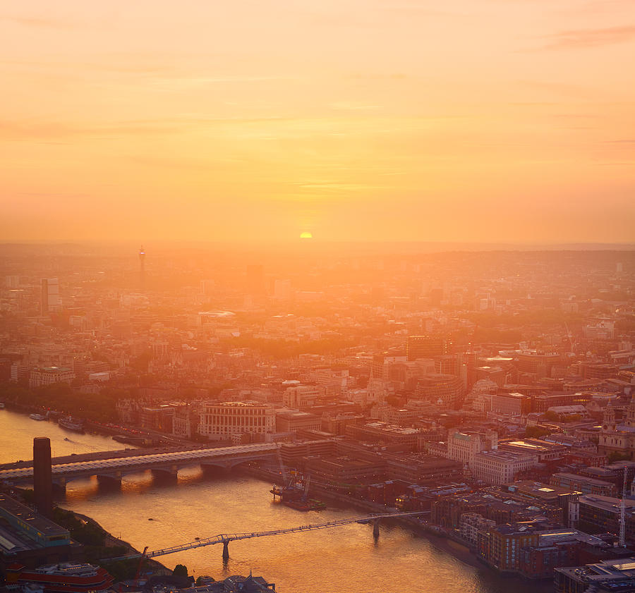 Sunset light in London. Photograph by Tim Robberts Sunset light in London. Photograph by Tim Robberts