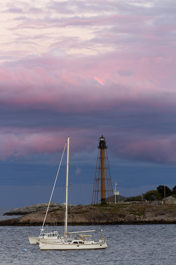 Sunset Lighthouse at Marblehead Photograph by Deborah Penland