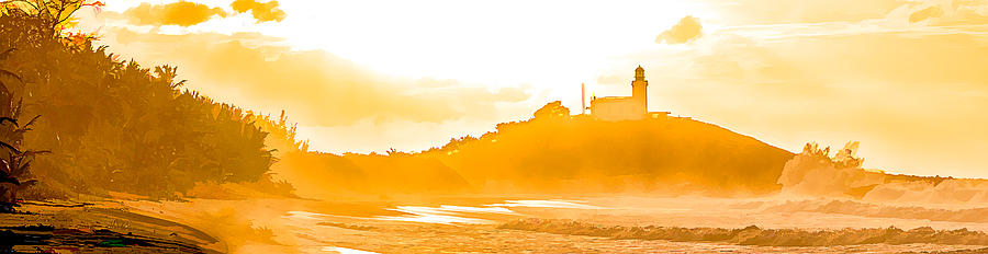 Sunset Digital Art - Sunset Lighthouse by Rene Rosado