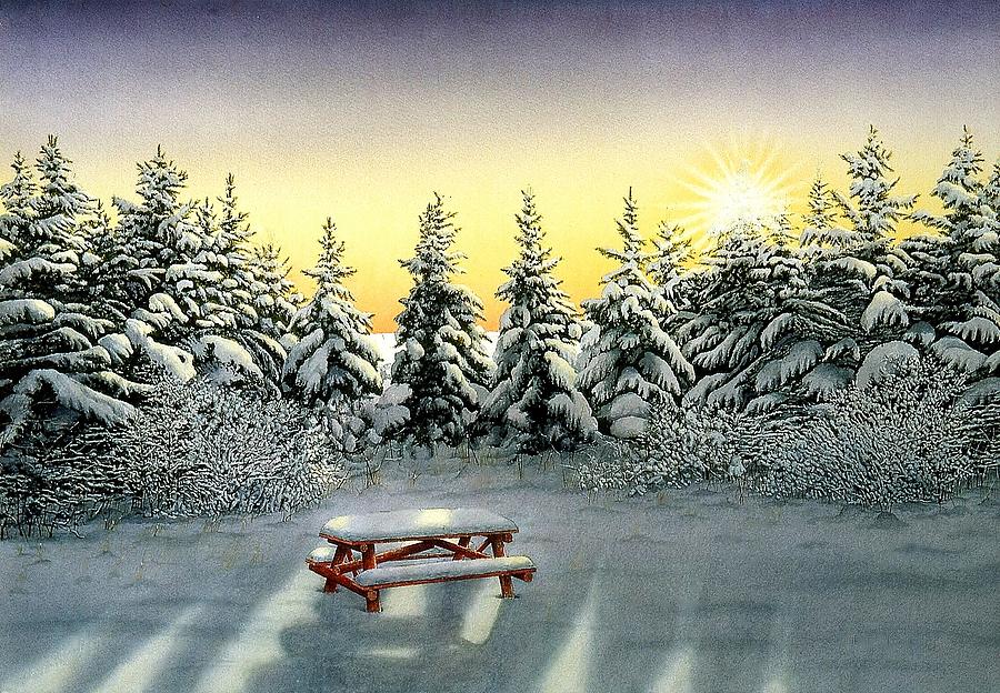 Christmas Painting - Sunset Memories by Conrad Mieschke