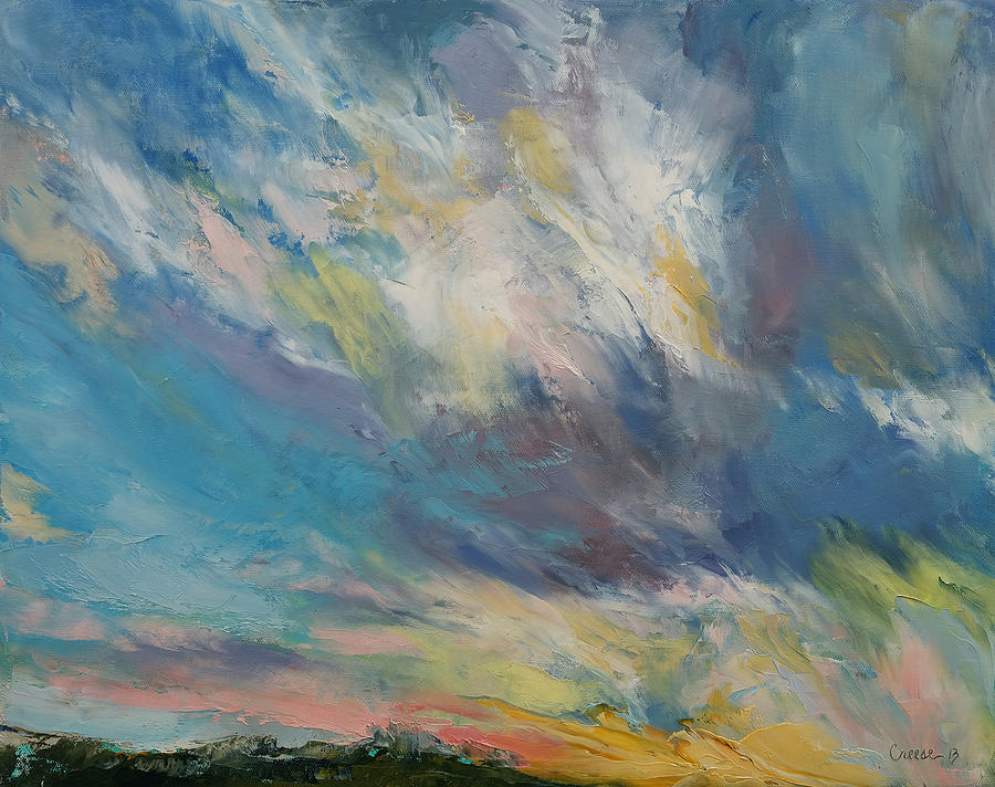 Clouds At Sunset Painting By Michael Creese