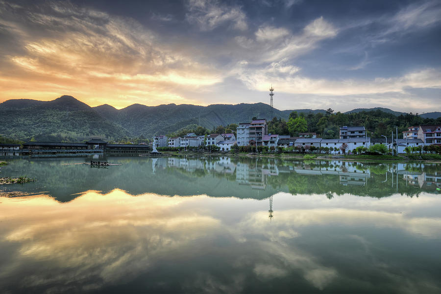 Sunset Mirror In Tonglu County by Andy Brandl