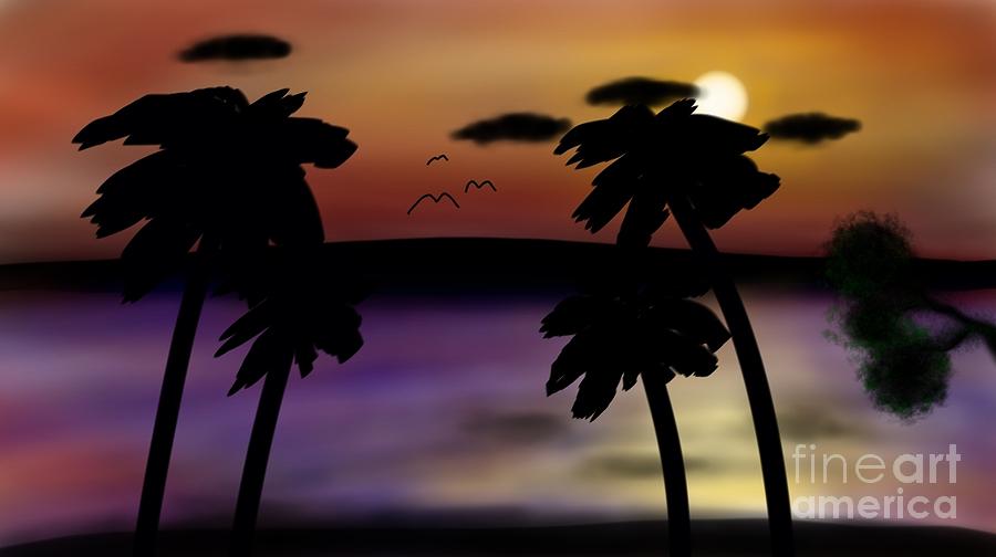 Sunset Digital Art - Sunset by Mohammed Habash
