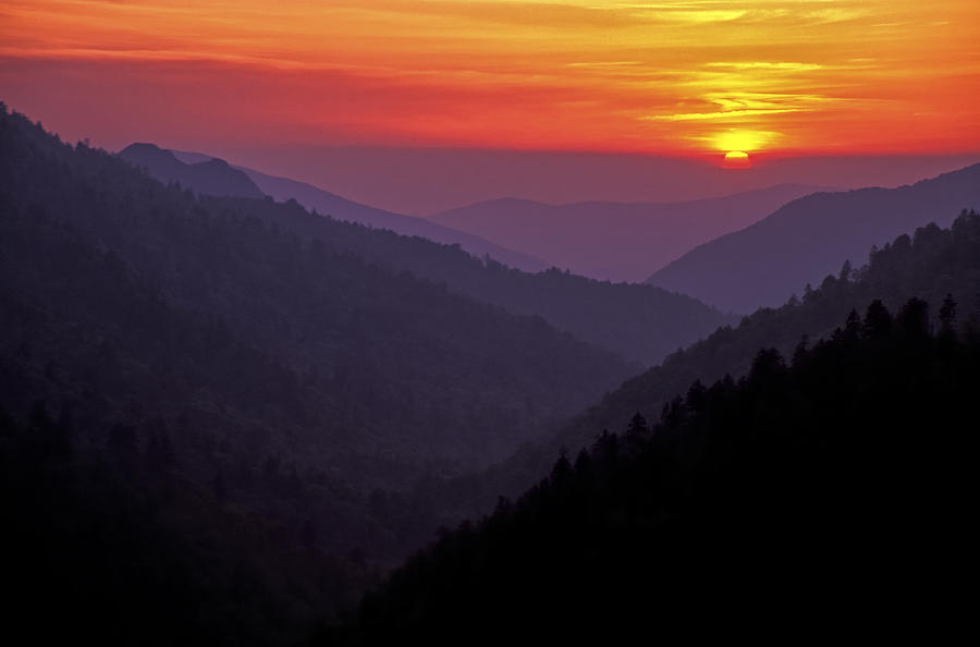 Sunset Morton Overlook Photograph by Jim Dollar