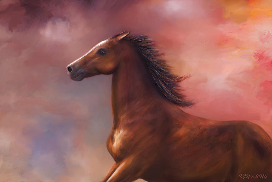 Sunset Mustang Digital Art by Kari Nanstad