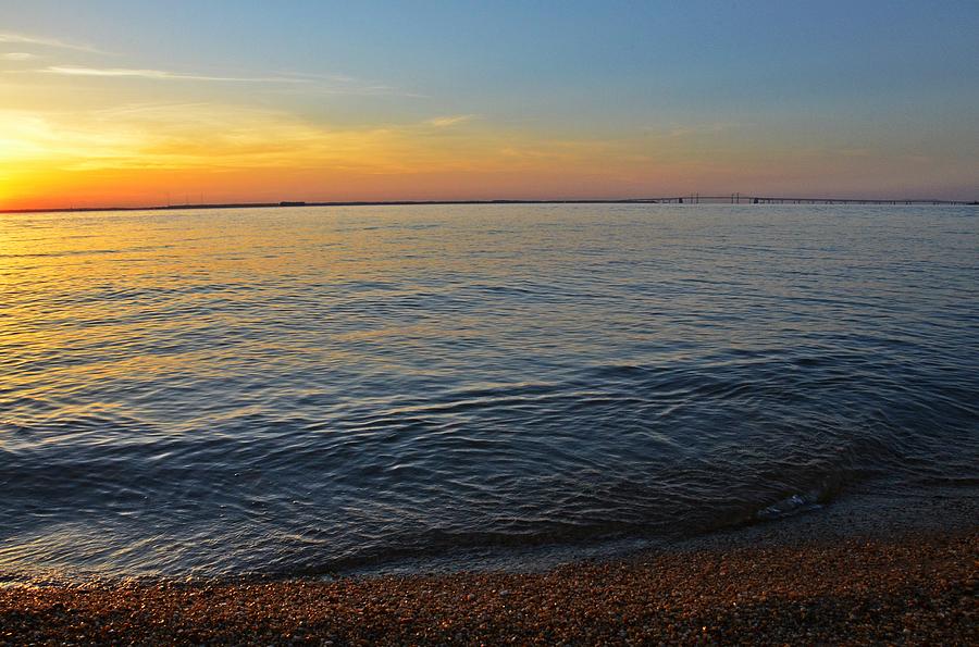 Sunset near Chesapeake Bay Bridge Photograph by Marianna Mills