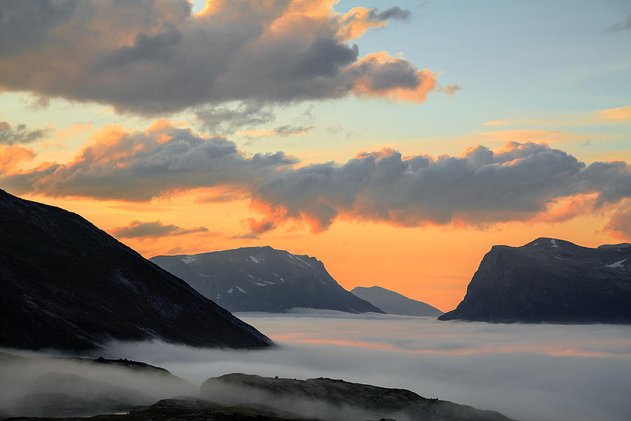 Mountain Photograph - Sunset Norway by Cristian Mihaila