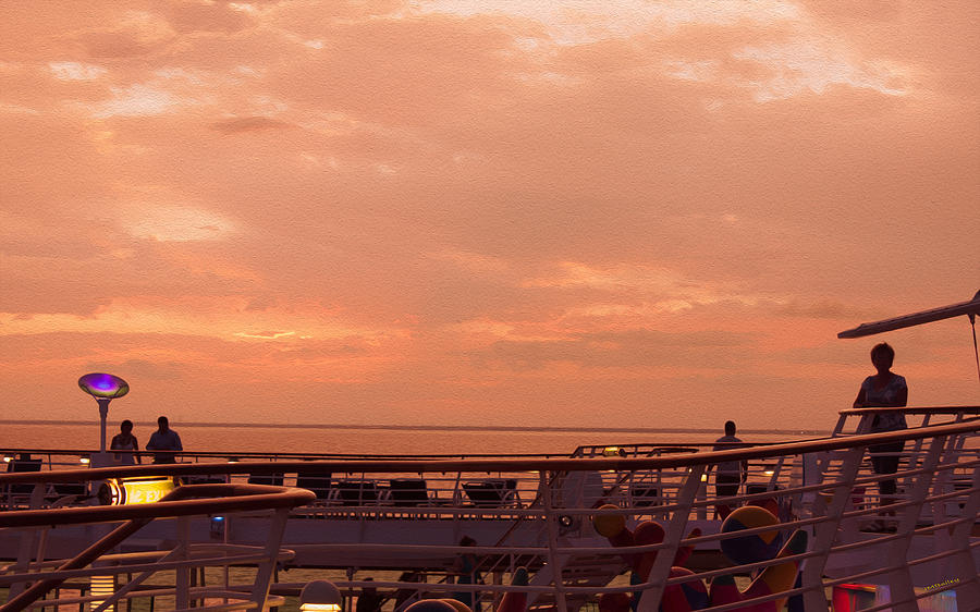 Sunset Off Cozumel Photograph by John M Bailey
