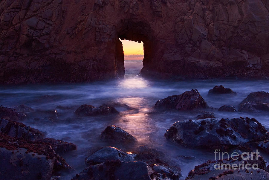 Sunset Photograph - Sunset on Arch Rock in Pfeiffer Beach Big Sur in California. by Jamie Pham
